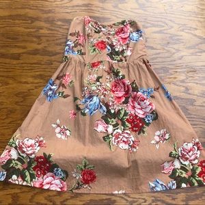 Floral Strapless Dress
